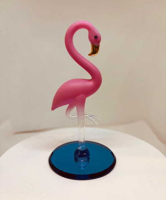 Flamingo Figurine Tropical Glass Bird Collectible Home Decor Gift