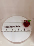 Teachers Rule Glass Apple Handcrafted Gift for Teachers