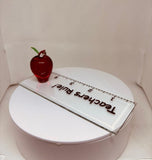 Teachers Rule Glass Apple Handcrafted Gift for Teachers