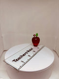 Teachers Rule Glass Apple Handcrafted Gift for Teachers