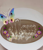 I Love You Mom Figurine with Butterfly | Handcrafted Glass Gift for Mother’s Day