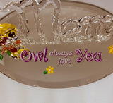 Mom Owl Always Love You Figurine | Handcrafted Glass Owl Gift for Mother’s Day