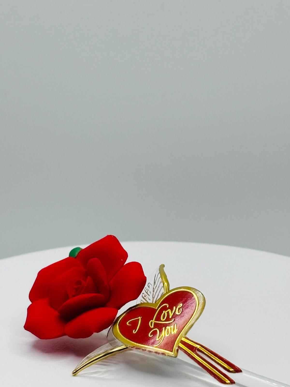 Red Rose “I Love You” Glass Gift Romantic Flower Decor Valentine Gift Anniversary Keepsake Gift for Her