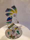 Handmade Kokopelli Glass Figurine Home Decoration Fertility Decor Gift