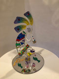 Handmade Kokopelli Glass Figurine Home Decoration Fertility Decor Gift