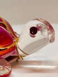 Sunrise Turtle Figurine Handcrafted Glass Turtle with Crystals & 22Kt Gold Accents