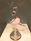 Handcrafted Glass Ballerina Figurine with Crystals Ballet Gift