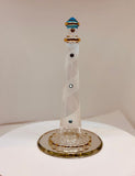 Glass Lighthouse Figurine with Mirror Base | Coastal Decor | Nautical Gift