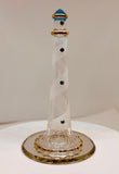 Glass Lighthouse Figurine with Mirror Base | Coastal Decor | Nautical Gift