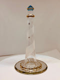 Glass Lighthouse Figurine with Mirror Base | Coastal Decor | Nautical Gift