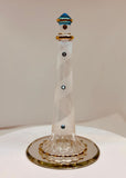Glass Lighthouse Figurine with Mirror Base | Coastal Decor | Nautical Gift