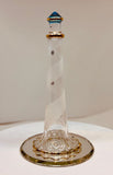 Glass Lighthouse Figurine with Mirror Base | Coastal Decor | Nautical Gift