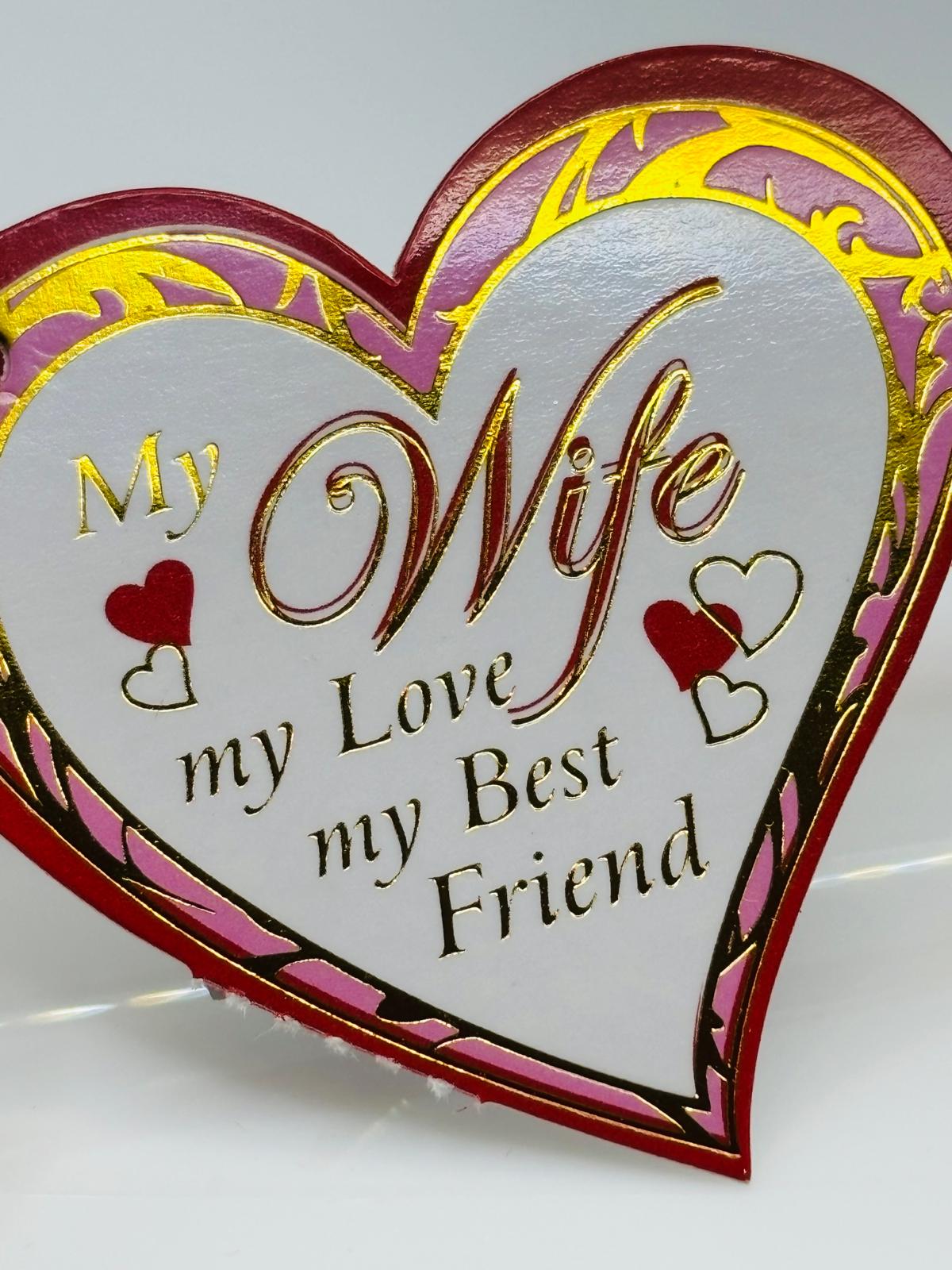 Red Rose for Wife Glass Figurine My Wife My Love My Best Friend Gift