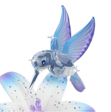 Handmade Hummingbird & Blue Lily Figurine, Hummingbird Gift, Holiday Gift