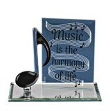 Handcrafted Glass Music Note Figurine with Inspiring Message
