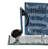 Handcrafted Glass Music Note Figurine with Inspiring Message