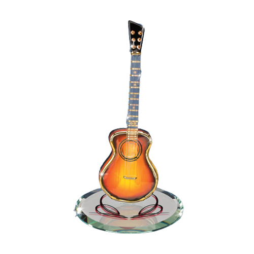 Music Lover Gift, Acoustic Sunburst Guitar, Handcrafted Guitar Figurine, Gift for Music Lover, Home Decor