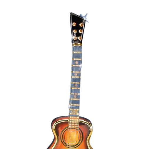 Music Lover Gift, Acoustic Sunburst Guitar, Handcrafted Guitar Figurine, Gift for Music Lover, Home Decor