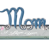 Mom with Bear Figurine Handcrafted Glass Gift for Mom