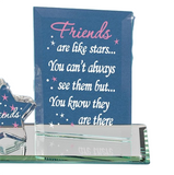 Friends are Like Stars Handcrafted Glass Figurine with Sweet Message