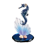 Glass Sea Horse Figurine on Blue Coral | Ocean Theme Decor | Sea Life Gift