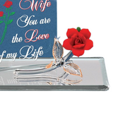 My Darling Wife, Handcrafted Red Rose Figurine, Romantic Gift for Wife,  Mother's Day Anniversary & Wedding Gift
