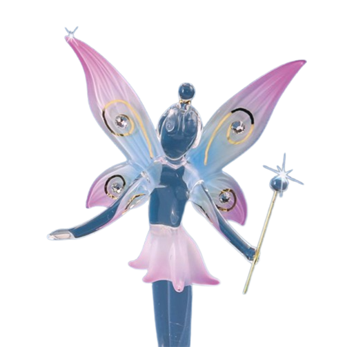 Glass Baron Fairy Figurine with Crystals and 22kt Gold Accents