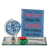 Teachers Shape the World Figurine Handcrafted Glass Teacher Gift
