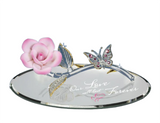 Love Forever Handcrafted Rose & Butterfly Figurine with Sweet Message