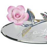 Love Forever Handcrafted Rose & Butterfly Figurine with Sweet Message