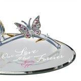 Love Forever Handcrafted Rose & Butterfly Figurine with Sweet Message