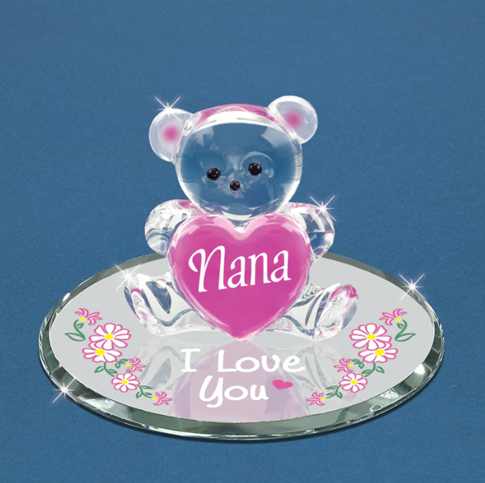 Glass Baron Bear Collectible Figurine Love You Nana