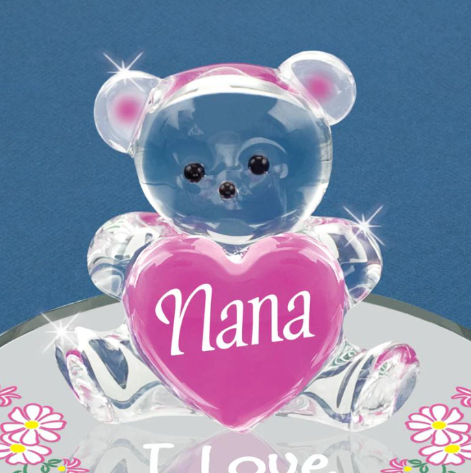 Glass Baron Bear Collectible Figurine Love You Nana