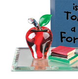 Handcrafted Glass Apple with Books – Gift for Inspiring Teachers