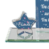 Friends are Like Stars Handcrafted Glass Figurine with Sweet Message