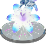 Hummingbird on Blue Lily Figurine | Handcrafted Glass with Crystal Accents