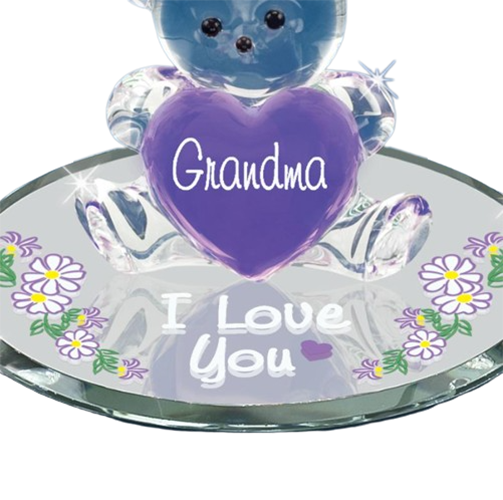 Glass Bear Grandma I Love You Handcrafted Collectible Figurine