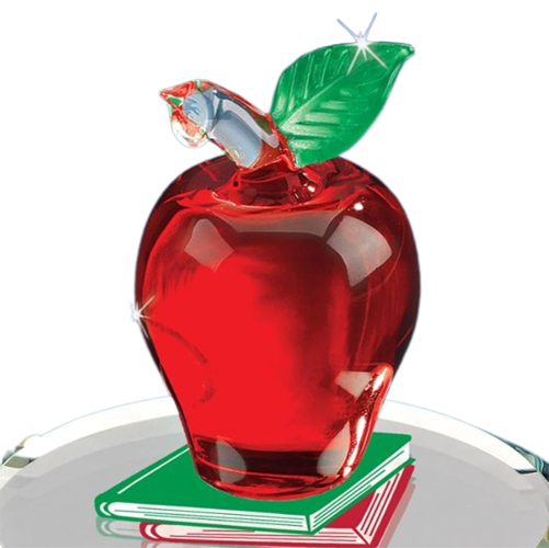 Apple Teacher Glass Figurine, Teacher Gift, Handcrafted Gift, Teachers Days, Home Decoration