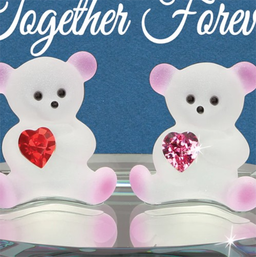 Glass Bears You and Me Collectible Figurine with Crystal Accents