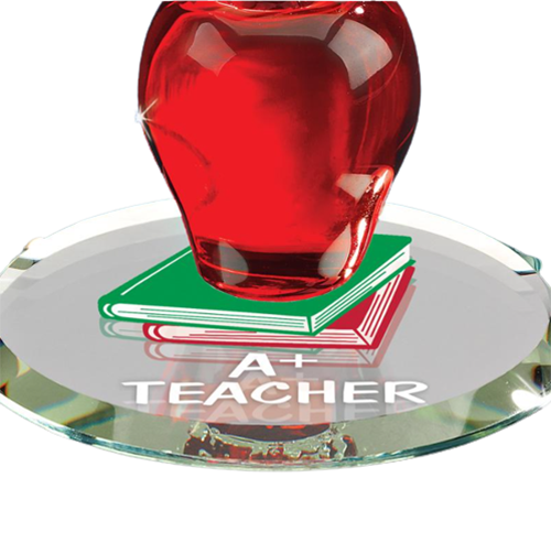 Apple Teacher Glass Figurine, Teacher Gift, Handcrafted Gift, Teachers Days, Home Decoration