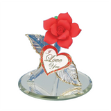 Red Rose Figurine, I Love You Gifts for Wife, Girlfriend, Mom, Romantic Gift for Her, Anniversary Gifts
