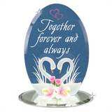 Forever and Always Glass Swan Figurine Romantic Handcrafted Gift