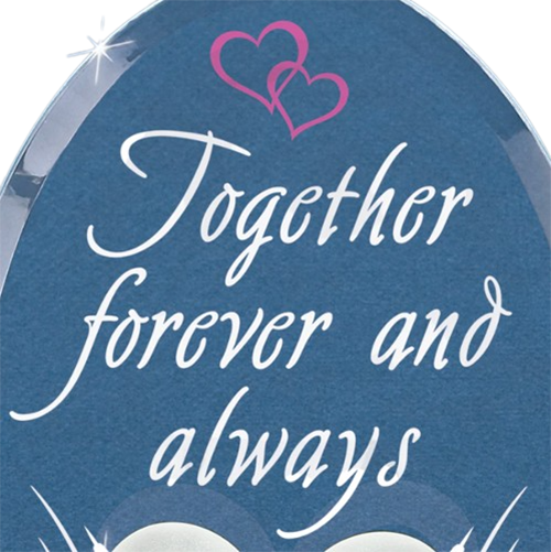 Glass Swans "Forever and Always" Accented with Genuine Crystal