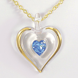 December Birthstone Heart Necklace Light Blue Crystal Gift