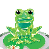 Lily Pad Hopper Frog Figurine Handcrafted Glass Decor