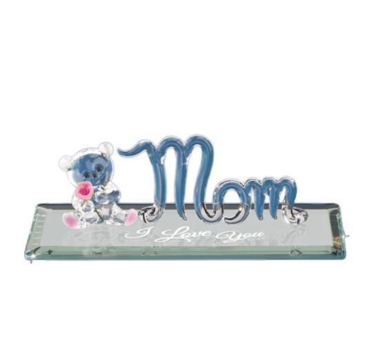 Glass Bear Collectible Figurine I Love You Mom