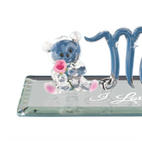 Mom with Bear Figurine Handcrafted Glass Gift for Mom