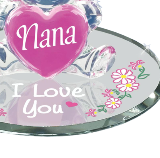 Glass Baron Bear Collectible Figurine Love You Nana