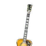 Deluxe Acoustic Guitar Figurine Glass Art with Crystals & 22Kt Gold