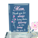 Believing in Me Glass Rose Figurine Gift for Mom with Heartfelt Message